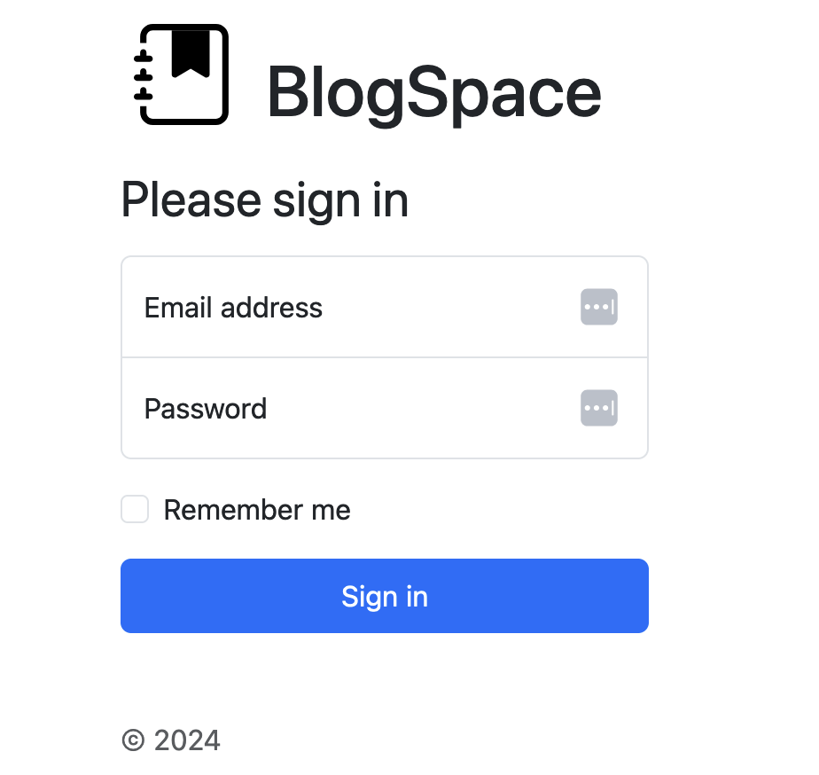 Blog Space sign in