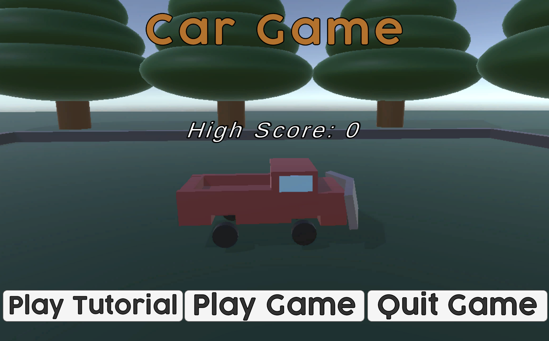 Title Screen of CarGame